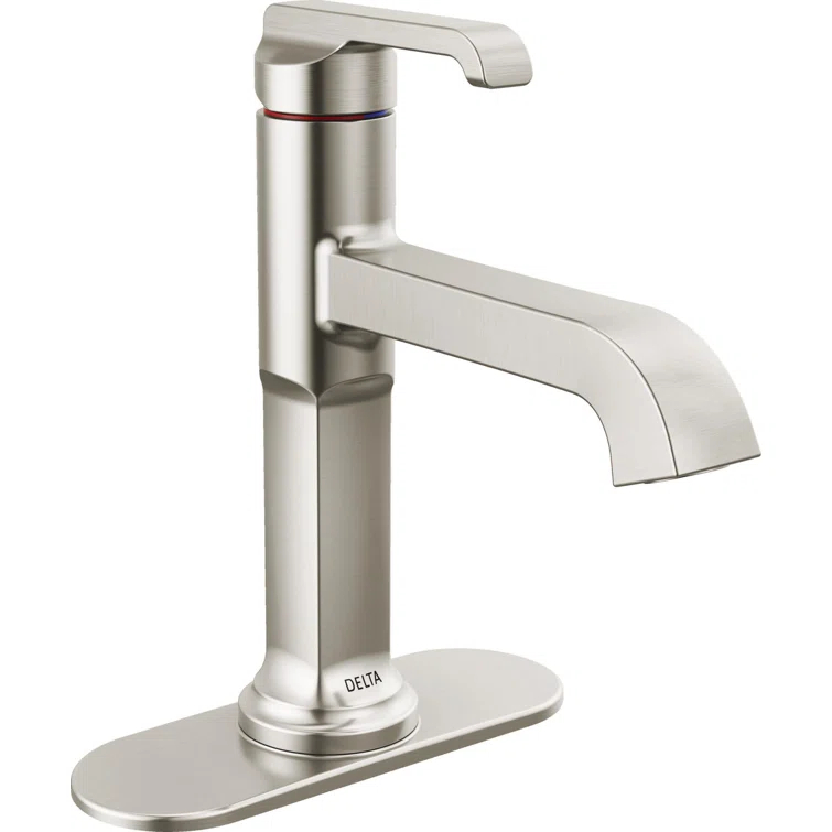 Tetra Single Hole Bathroom Faucet, Single Handle Bathroom Sink Faucet with Drain Assembly