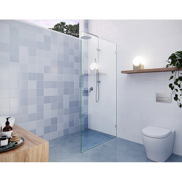 Vela 36 in. x 78 in. Fully Frameless Single Fixed Shower Panel
