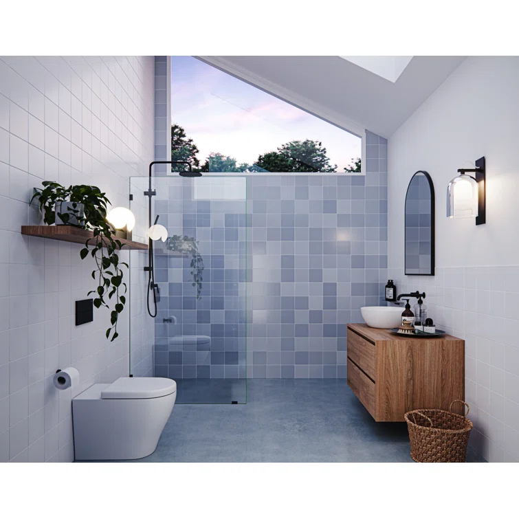 Vela 36 in. x 78 in. Fully Frameless Single Fixed Shower Panel