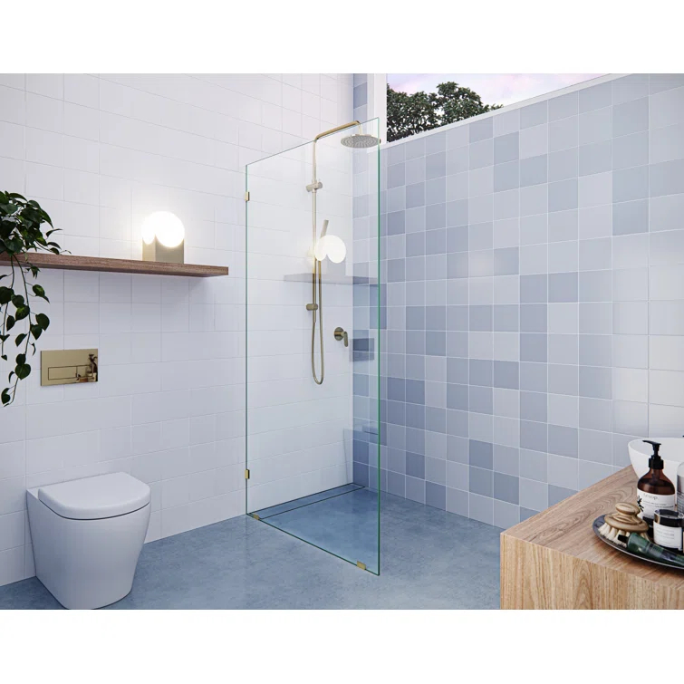 Vela 36 in. x 78 in. Fully Frameless Single Fixed Shower Panel