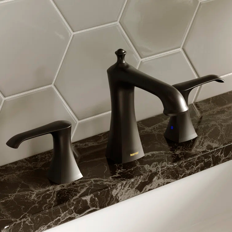 Karran Woodburn 8 In. Widespread 2-Handle Bathroom Faucet With Matching Pop-up Drain