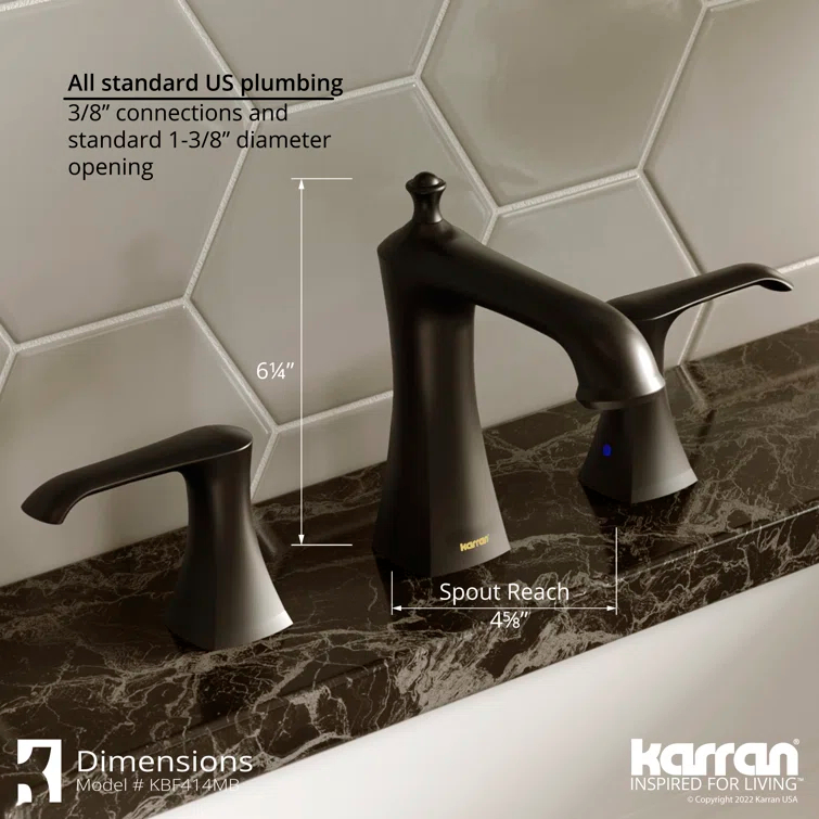 Karran Woodburn 8 In. Widespread 2-Handle Bathroom Faucet With Matching Pop-up Drain