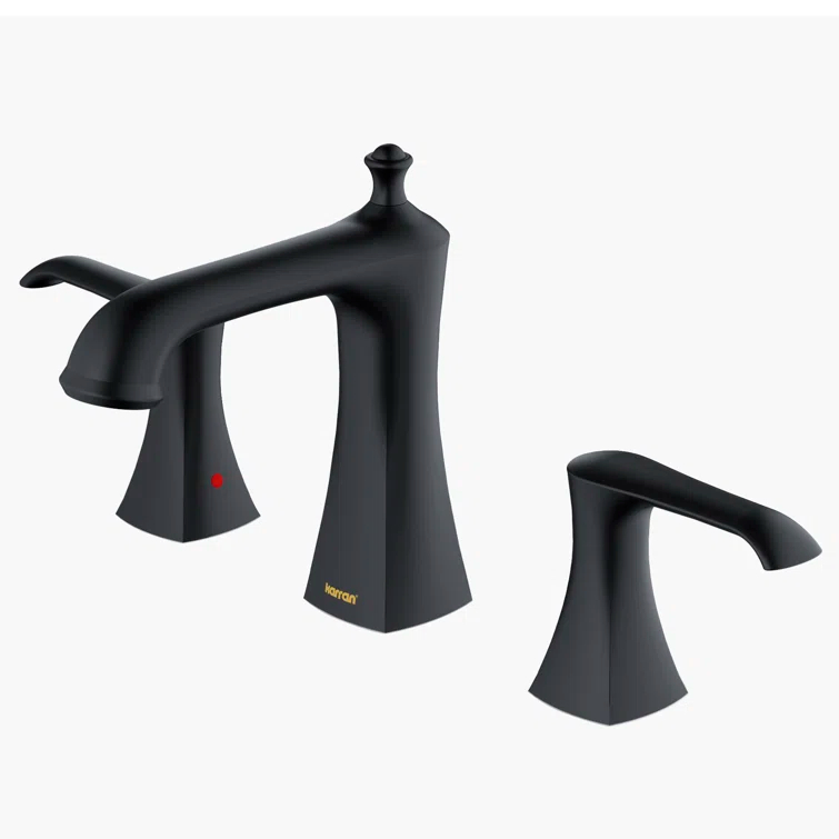 Karran Woodburn 8 In. Widespread 2-Handle Bathroom Faucet With Matching Pop-up Drain