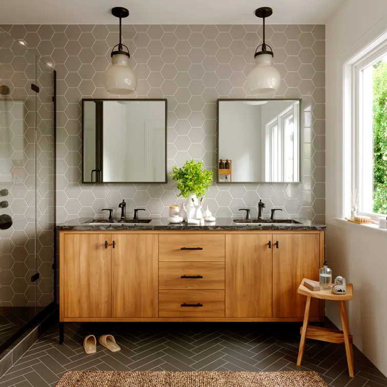 Karran Woodburn 8 In. Widespread 2-Handle Bathroom Faucet With Matching Pop-up Drain
