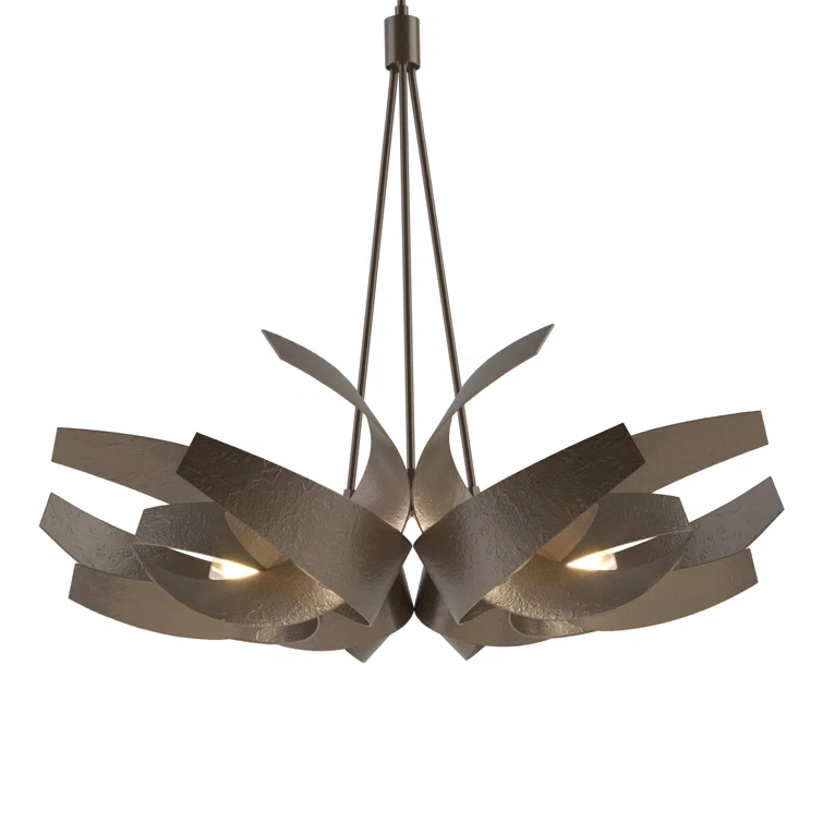 Corona 6 - Light Steel Dimmable Geometric Chandelier