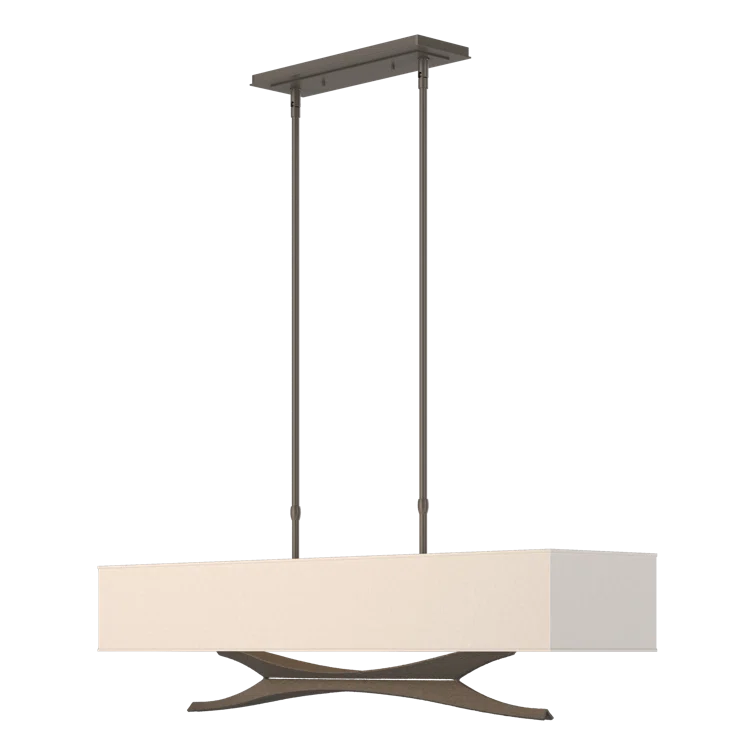 Black and Flax Crystal 4-Light Linear Island Pendant