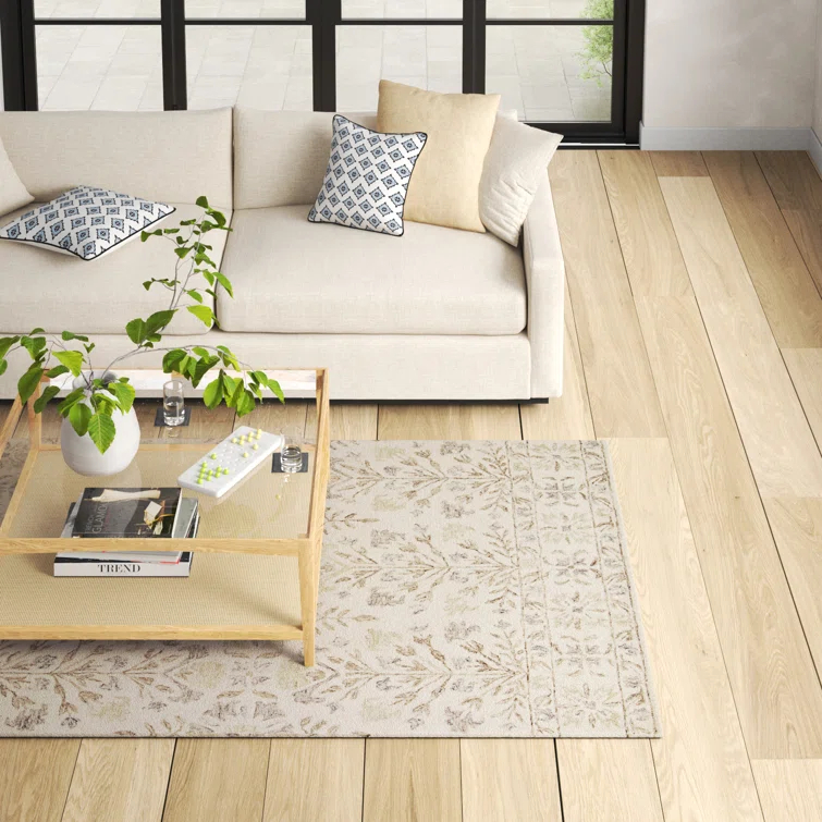 Aden Floral Handmade Hooked Wool Ivory/ Brown/Grey Area Rug