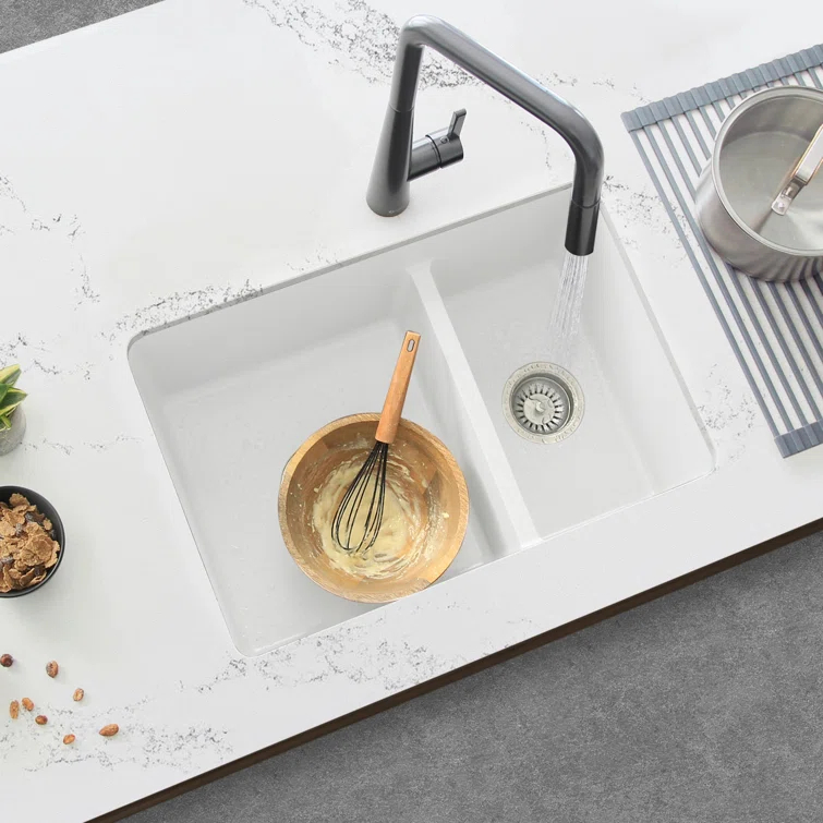STYLISH S-827H Pietra STYLISH 27 inch Double Bowl 60/40 Dual Mount Composite Granite Kitchen Sink