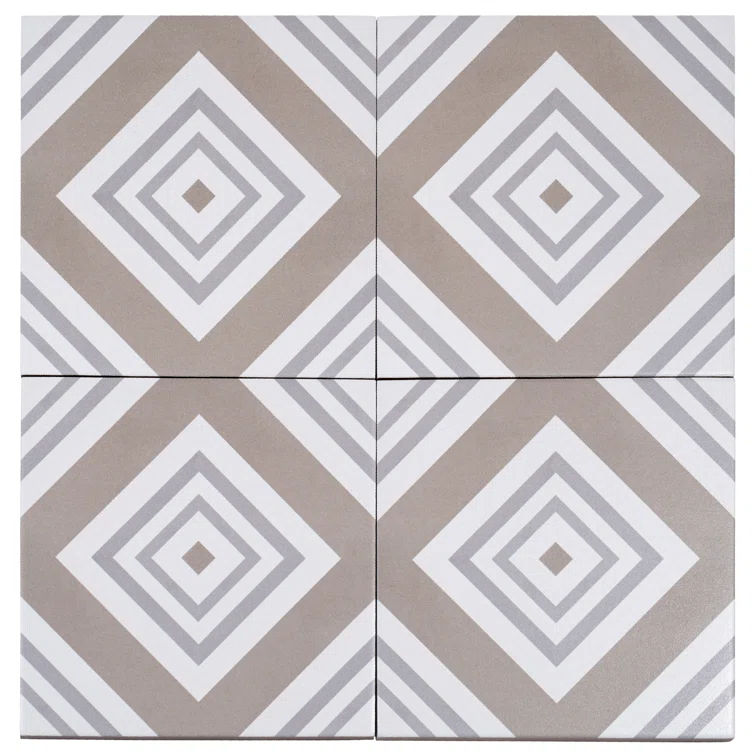 Bliss 8-in. Encaustic Spanish/Moroccan Patterned Matte Porcelain Wall & Floor Tile
