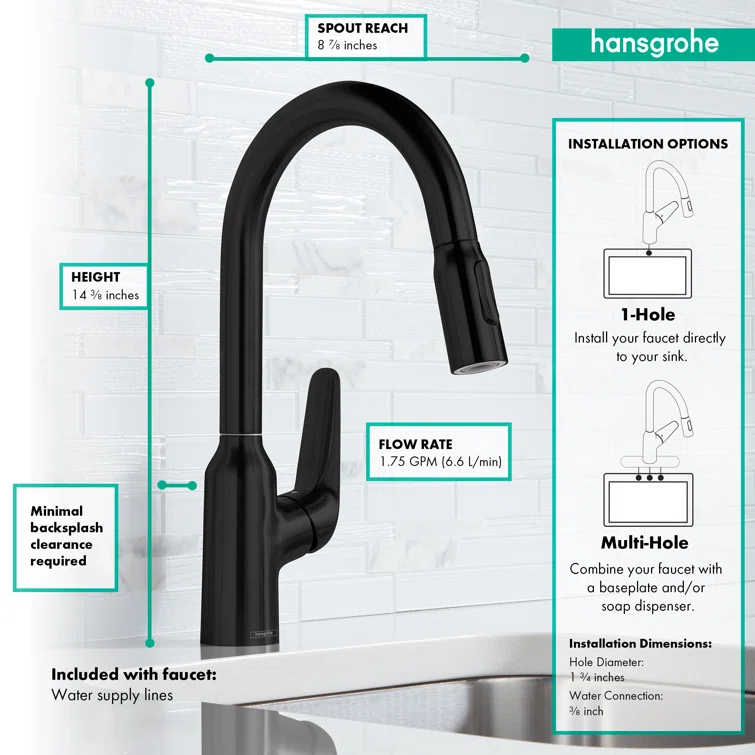 Focus N Prep Kitchen Faucet with 2-Spray Pull-Down, 1.75 GPM