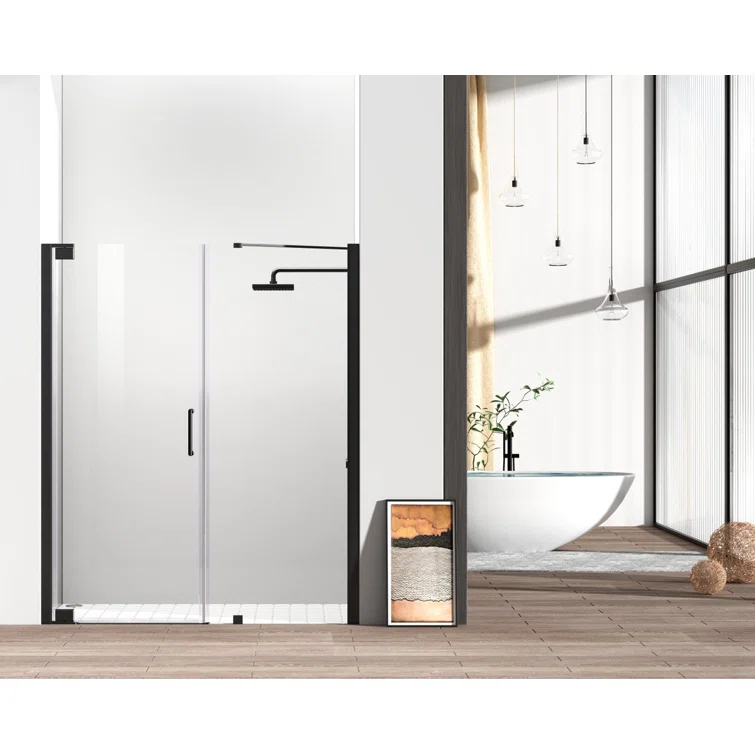58.5" W x 72" H Pivot Frameless Shower Door