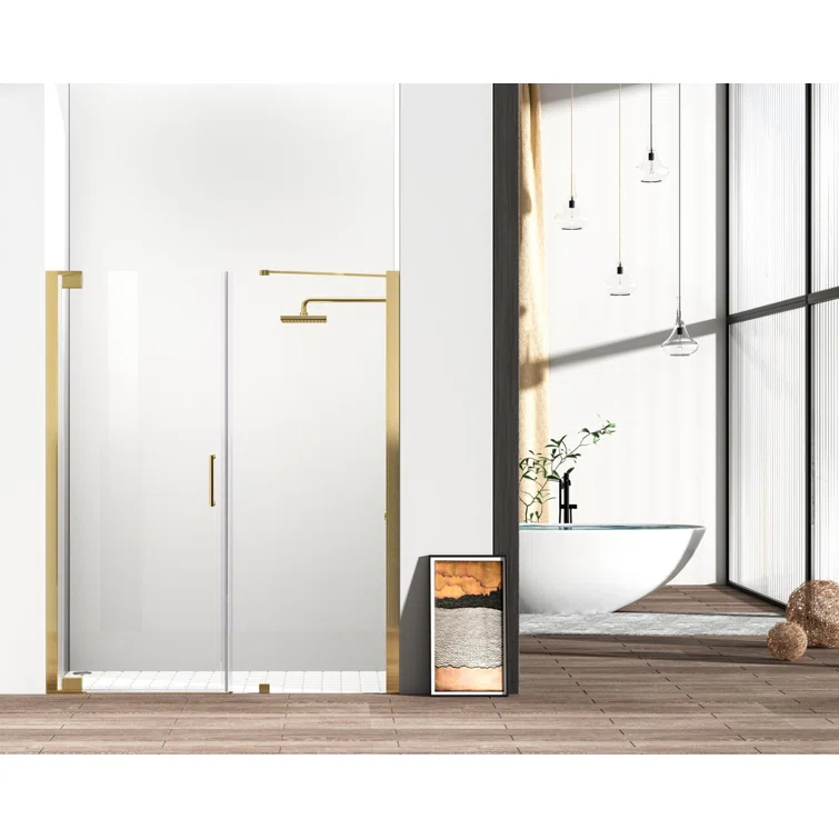 58.5" W x 72" H Pivot Frameless Shower Door
