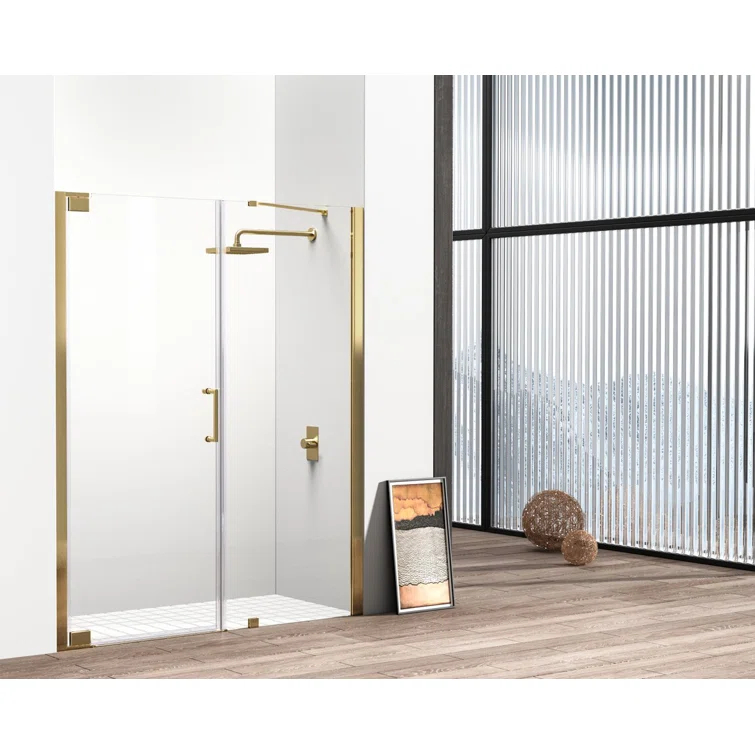 58.5" W x 72" H Pivot Frameless Shower Door