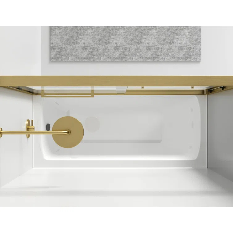 54.33" - 60" W x 60" H Double Sliding Semi-Frameless Tub Door