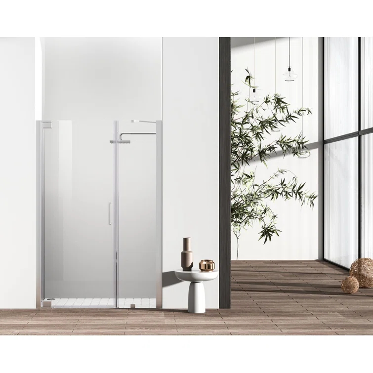 58.5" W x 72" H Pivot Frameless Shower Door