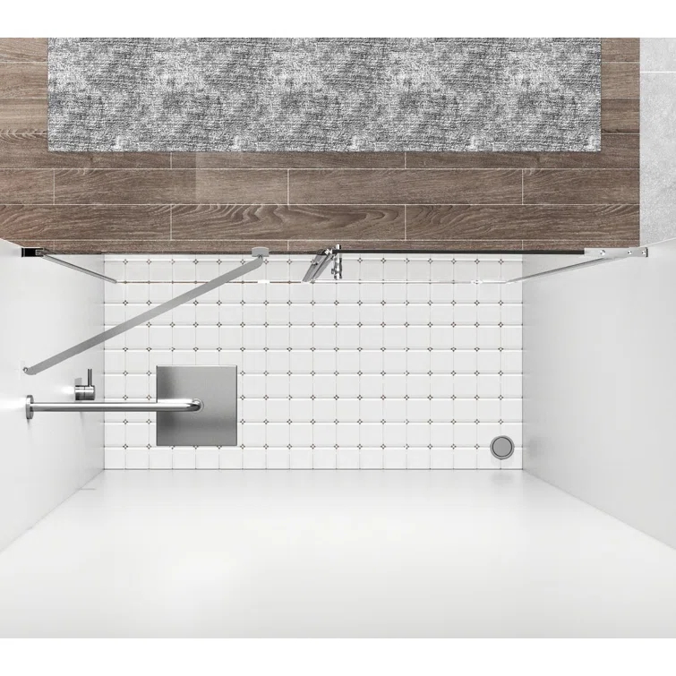 58.5" W x 72" H Pivot Frameless Shower Door