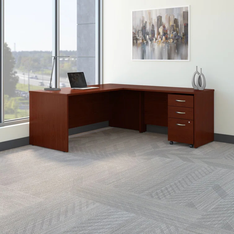 Bush Business Furniture Series C 72W L Shaped Desk with 48W Return and Mobile File Cabinet