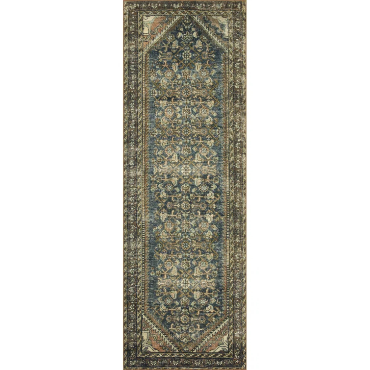 Magnolia Home By Joanna Gaines X Loloi Banks Machine Washable Denim / Clay Area Rug