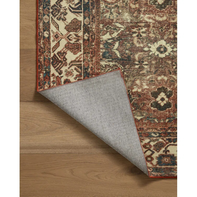 Magnolia Home By Joanna Gaines X Loloi Banks Machine Washable Brick / Ivory Area Rug
