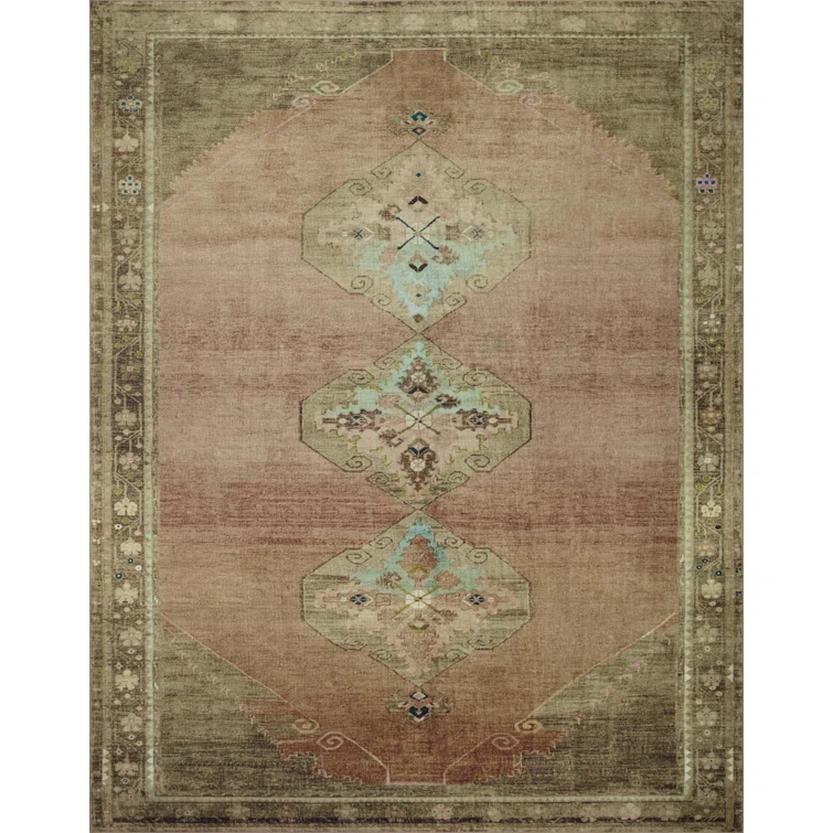 Magnolia Home By Joanna Gaines X Loloi Sinclair Machine Washable Clay / Tobacco Area Rug