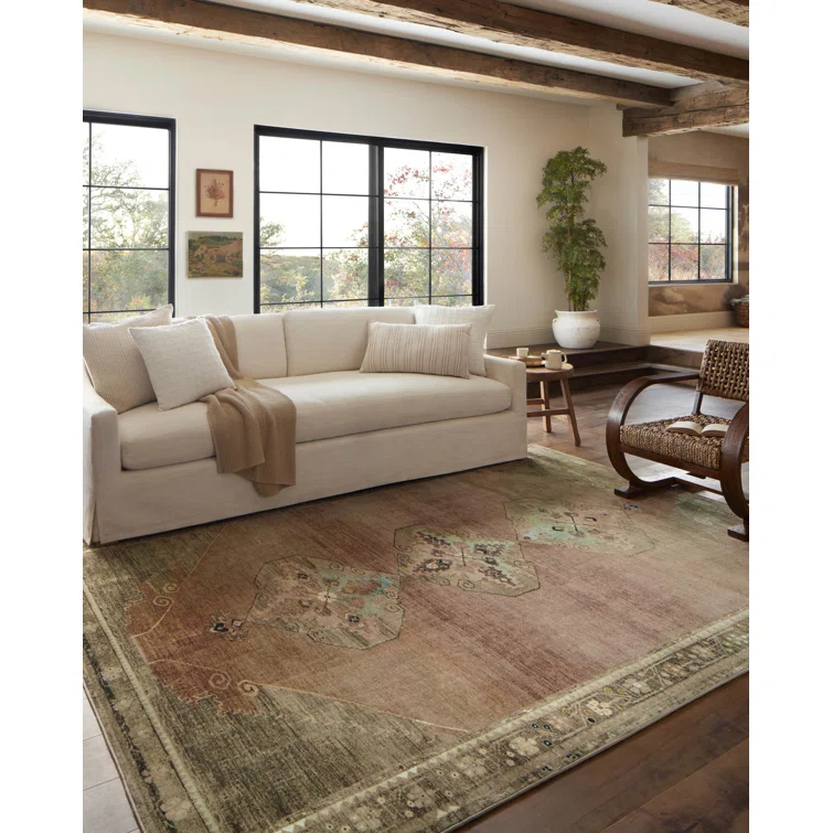 Magnolia Home By Joanna Gaines X Loloi Sinclair Machine Washable Clay / Tobacco Area Rug