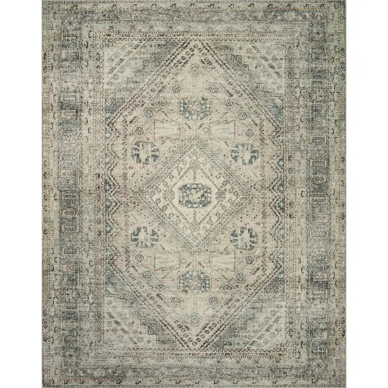 Magnolia Home By Joanna Gaines X Loloi Sinclair Machine Washable Natural / Sage Area Rug