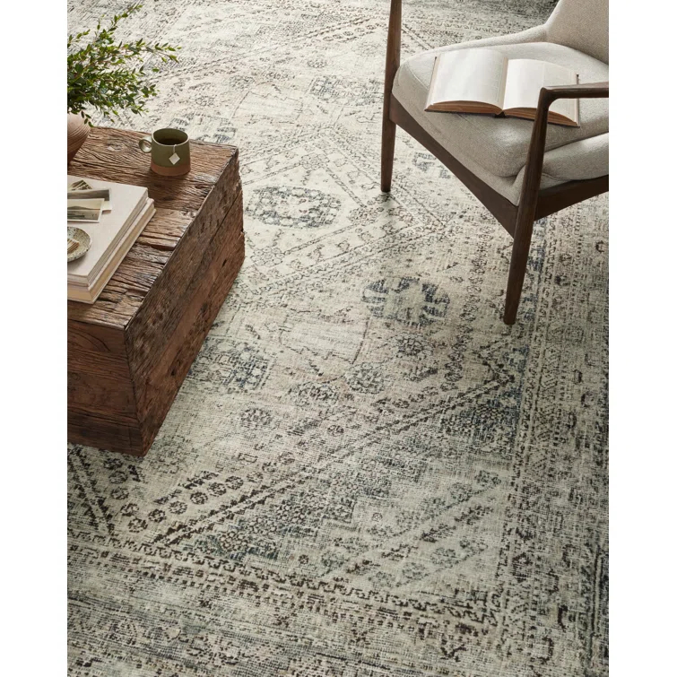 Magnolia Home By Joanna Gaines X Loloi Sinclair Machine Washable Natural / Sage Area Rug