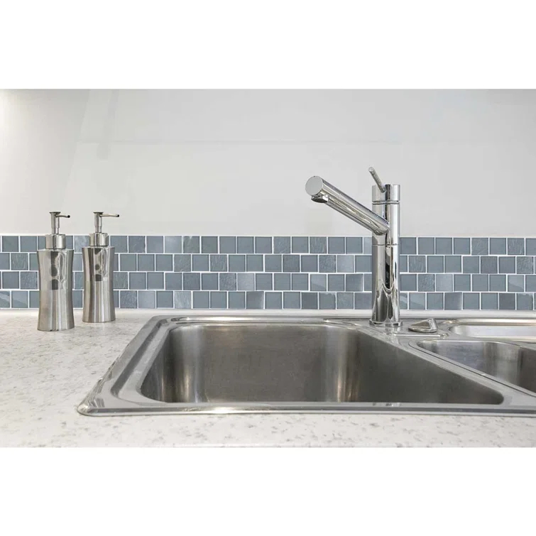 Landscape 2 in. x 2 in. Translucent Glass Plastic Face Mounted Brick Mosaic Designer Pool Tile