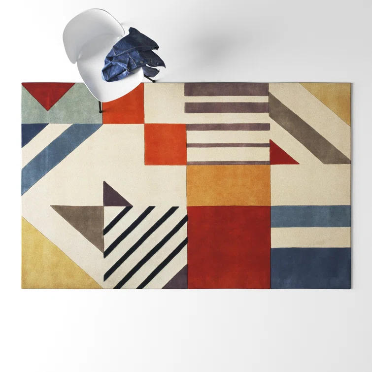 Tripoli Hand Tufted Wool Ivory/Multi Rug