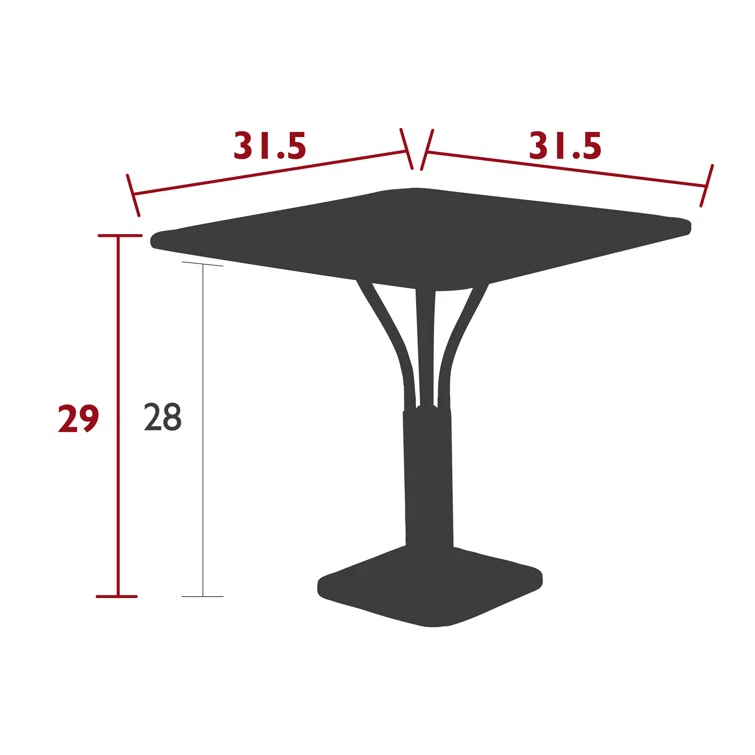 Luxembourg Square Metal Outdoor Dining Table