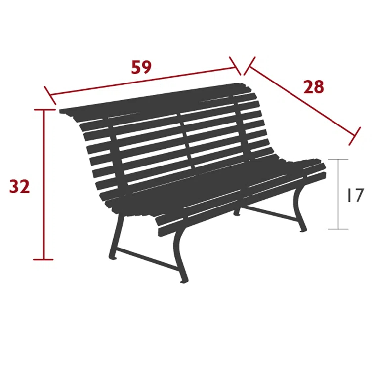 Louisiane Steel Outdoor Bench