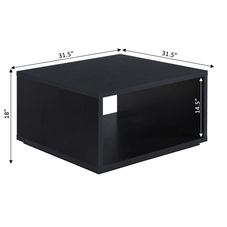 Haught Floor Shelf Coffee Table with Storage