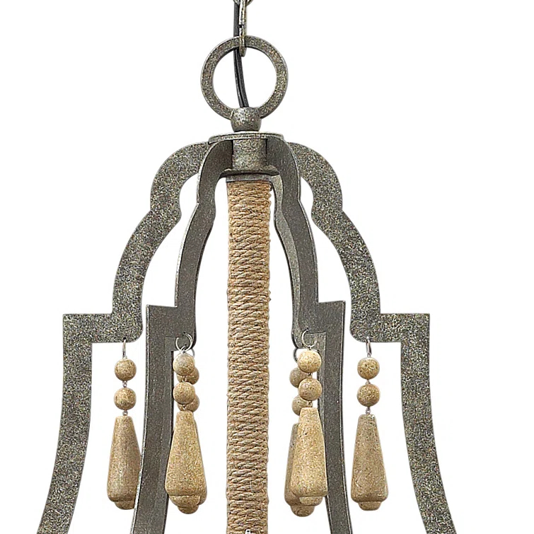 6 - Light Fabric Empire Chandelier