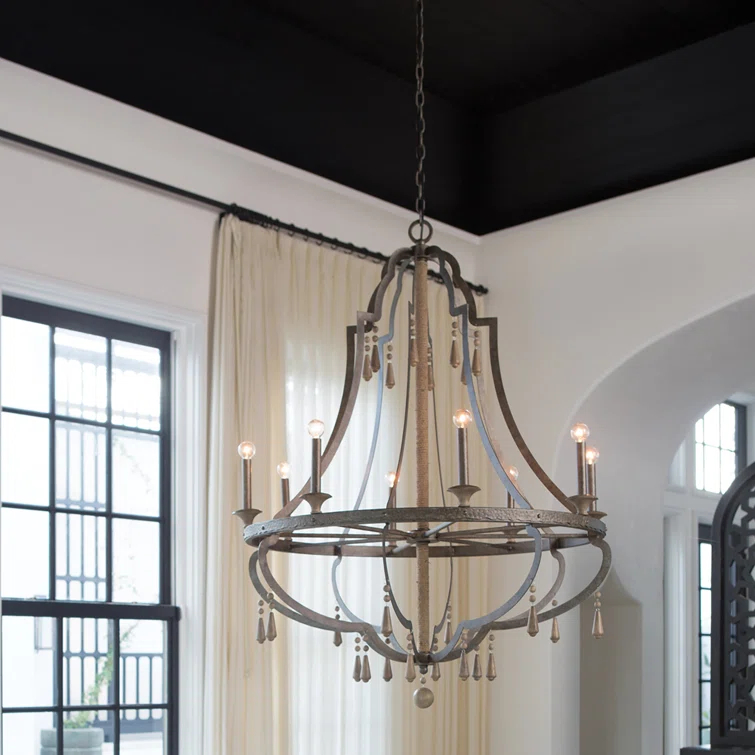 6 - Light Fabric Empire Chandelier