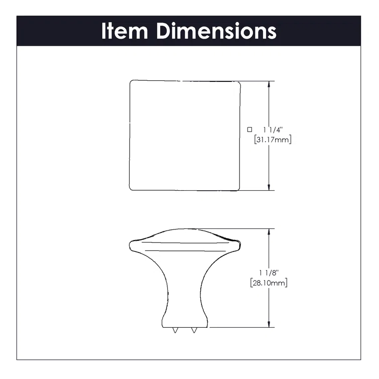 Craftsman 1 1/4" Length Square Knob