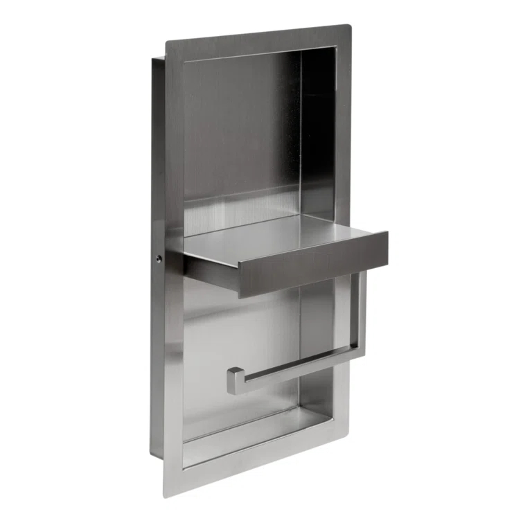 PVD Stainless Steel Recessed Toilet Paper Holder / Bathroom Niche