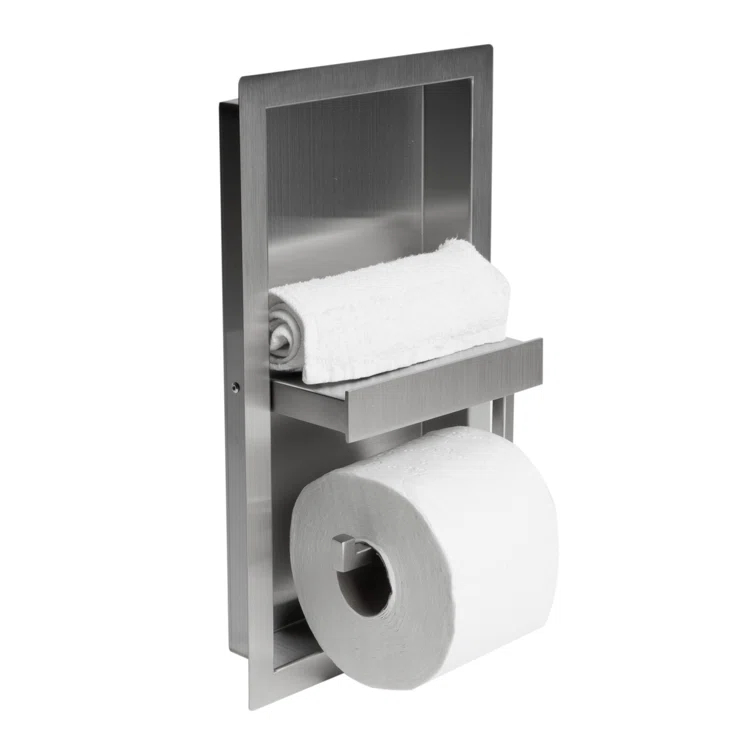 PVD Stainless Steel Recessed Toilet Paper Holder / Bathroom Niche