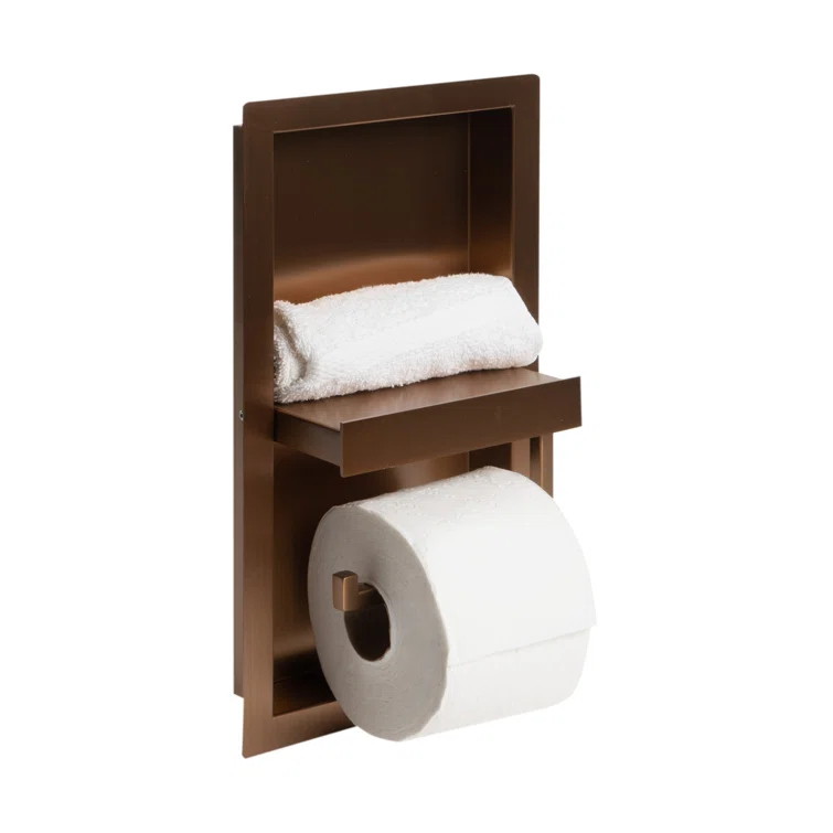 PVD Stainless Steel Recessed Toilet Paper Holder / Bathroom Niche