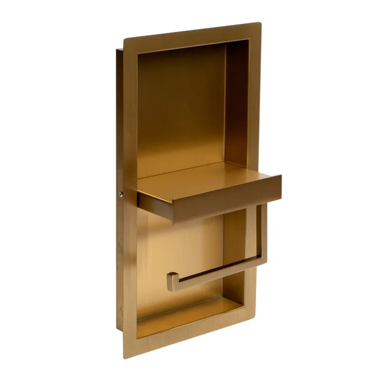 PVD Stainless Steel Recessed Toilet Paper Holder / Bathroom Niche