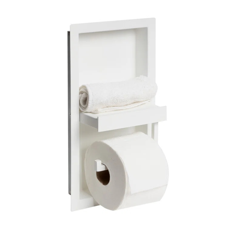 PVD Stainless Steel Recessed Toilet Paper Holder / Bathroom Niche