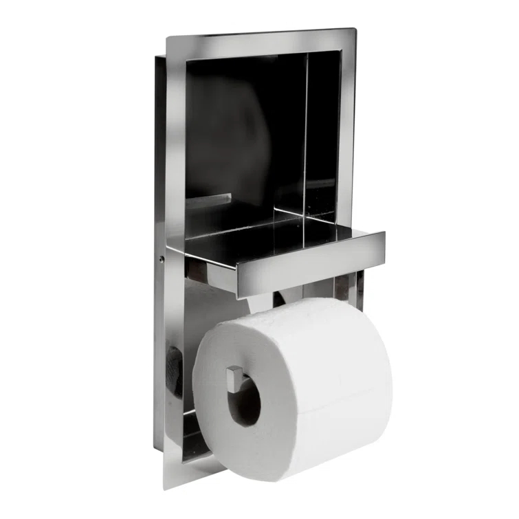 PVD Stainless Steel Recessed Toilet Paper Holder / Bathroom Niche