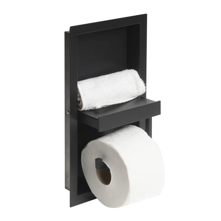 PVD Stainless Steel Recessed Toilet Paper Holder / Bathroom Niche