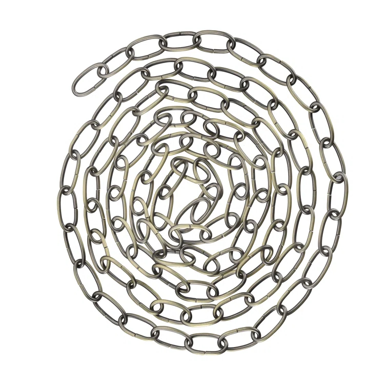 Aspen Creative 21110-51,Steel 10 Feet Heavy Duty Chain For Hanging Up Maximum Weight 40 Pounds-Lighting Fixture/Swag Light/Plant In Antique Brass.11 Gauge.