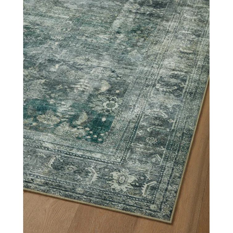 Magnolia Home By Joanna Gaines X Loloi Banks Machine Washable Blue / Lagoon Area Rug