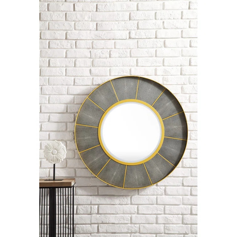 Compass Wood Flat Wall Mirror