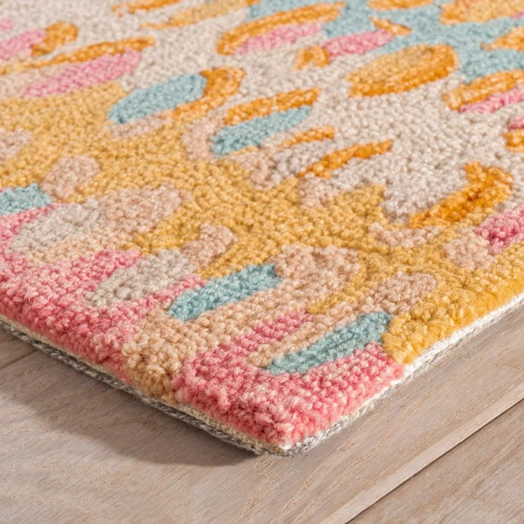 Paint Chip Confetti Hand Micro Hooked Wool Rug