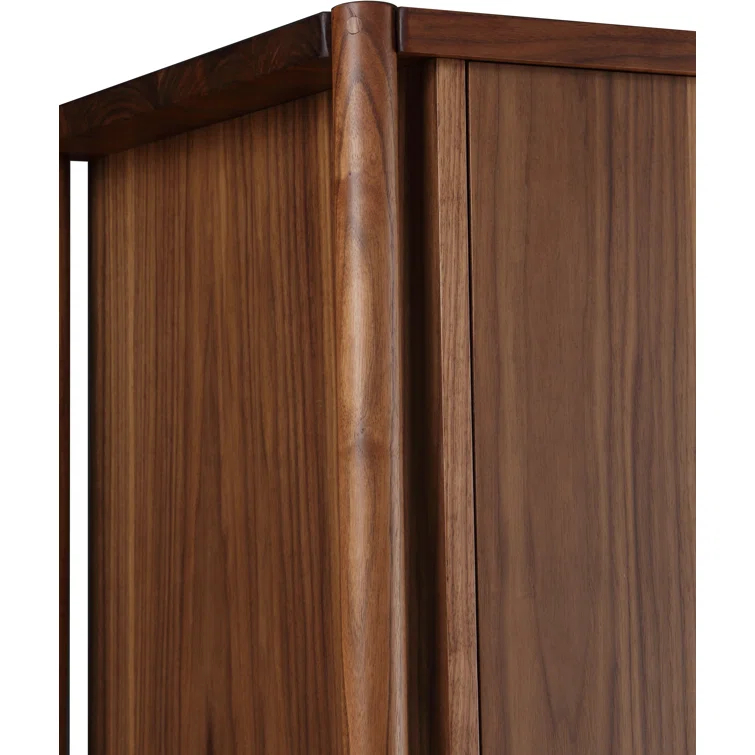 Walnut and Bamboo 45" Mid-Century Modern Gentleman's Chest