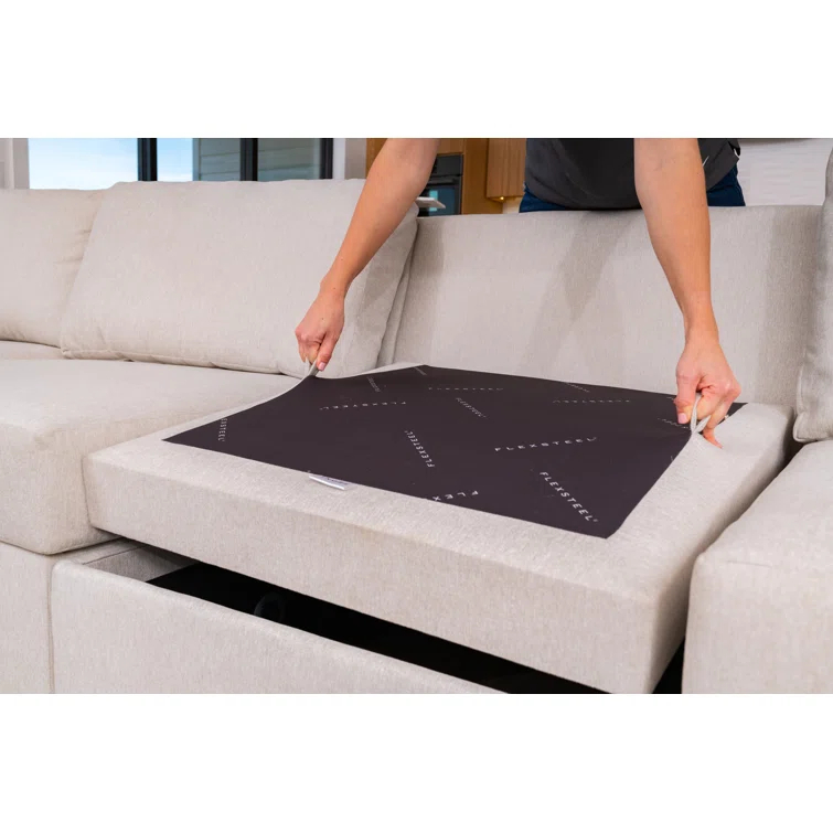 Flex 5 - Piece Upholstered Modular Sectional with Bumper Ottoman