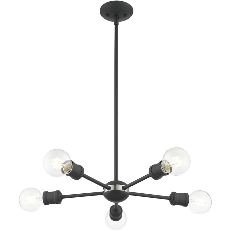 5 - Light Steel Dimmable Sputnik Sphere Chandelier