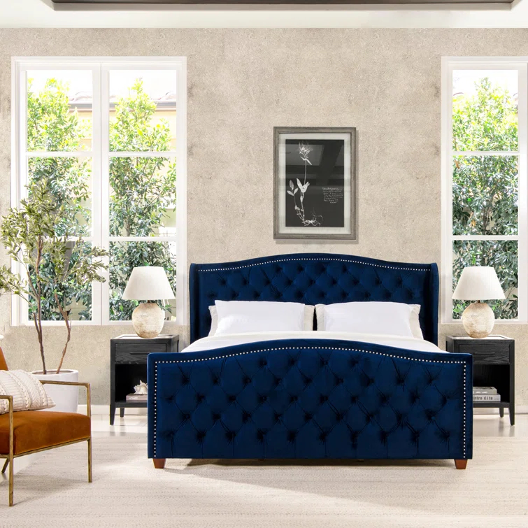 Coleman Upholstered Wingback Bed